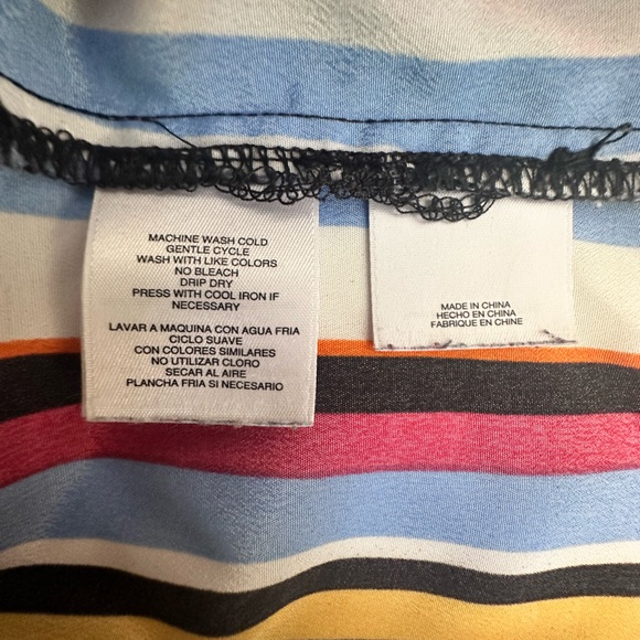 Anne Klein Striped Women Multicolor Blouse Size 10 - Picture 6 of 8
